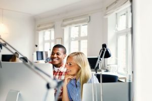 coworkers utilizing managed network services for their systems