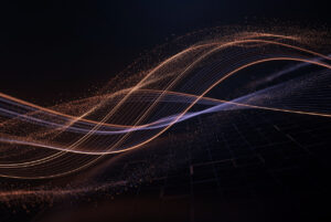 Abstract waves with glowing particles